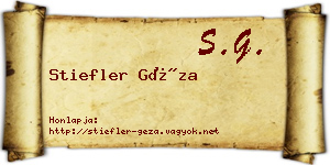 Stiefler Géza névjegykártya