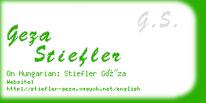 geza stiefler business card